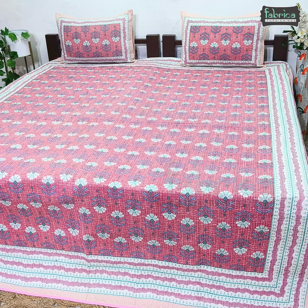 Rajwada Handblock Quilted Reversible Pure Cotton Bedcover