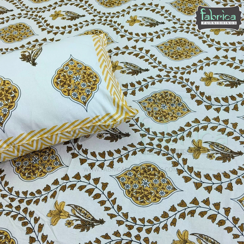 Elite printed pure cotton king size bedsheet set
