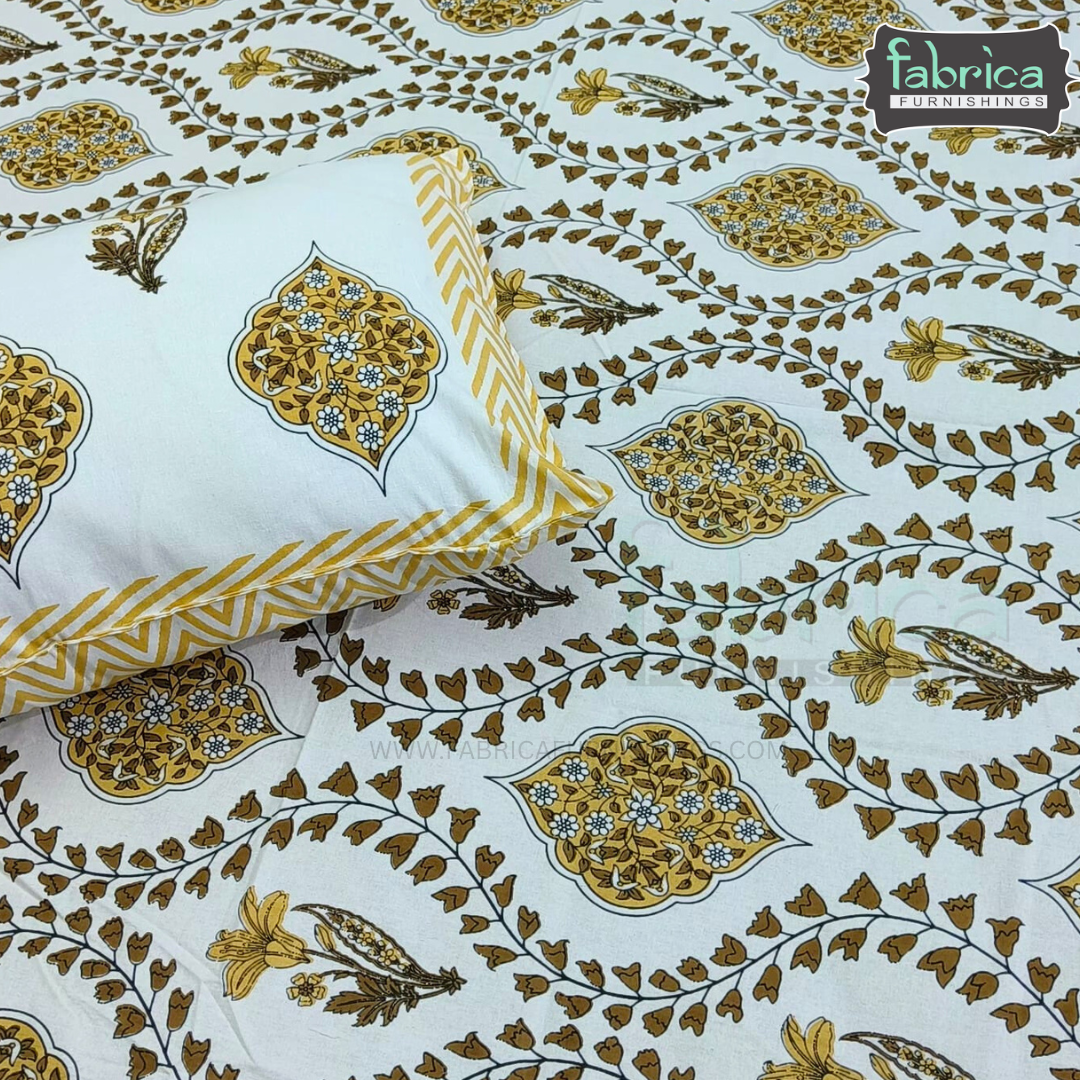 Elite printed pure cotton king size bedsheet set