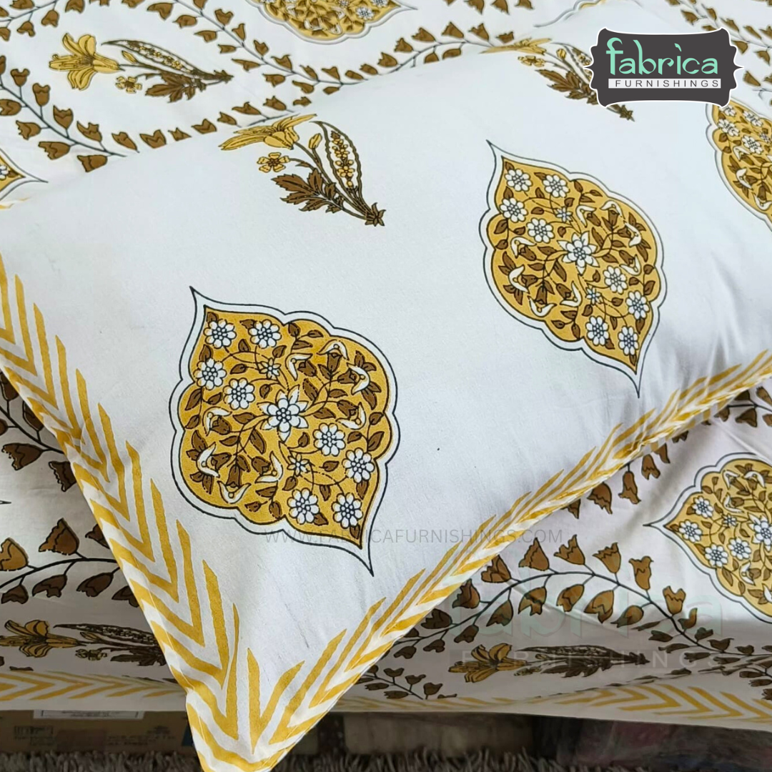 Elite printed pure cotton king size bedsheet set