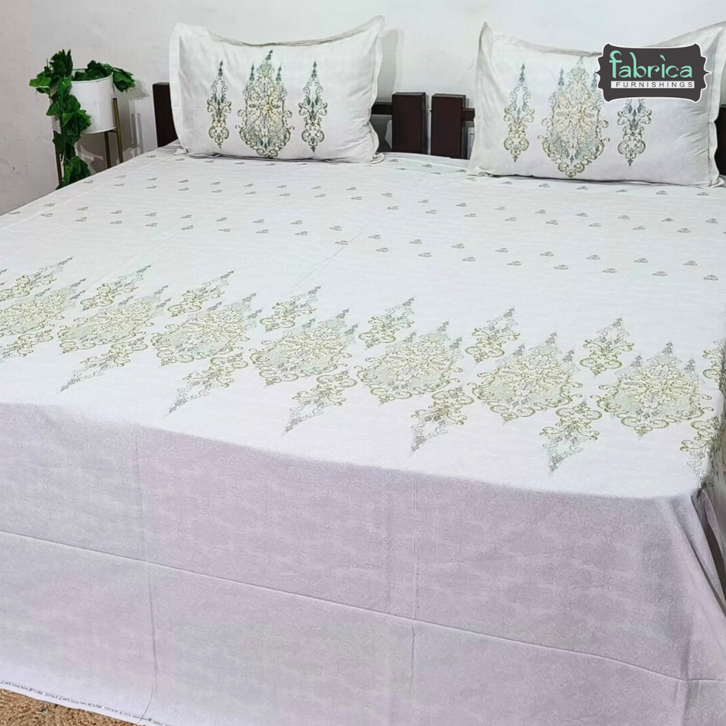 Sengol Super King Size Pure Cotton Printed Bedsheet Set