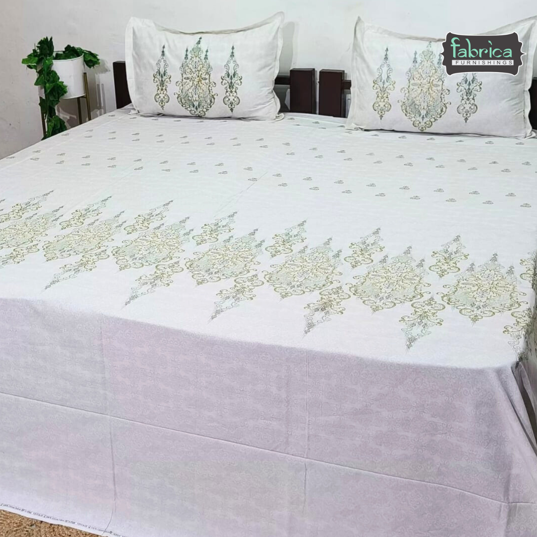 Sengol Super King Size Pure Cotton Printed Bedsheet Set