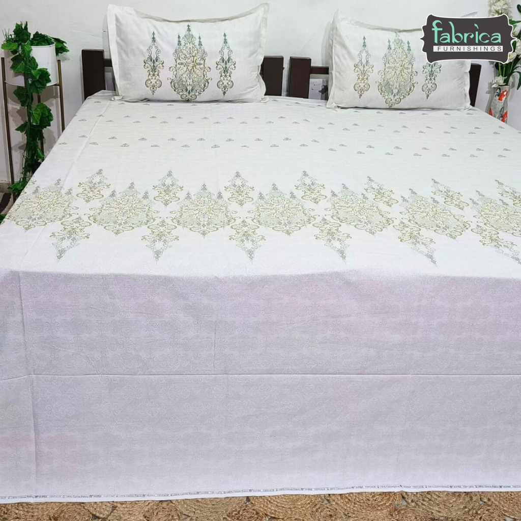 Sengol Super King Size Pure Cotton Printed Bedsheet Set