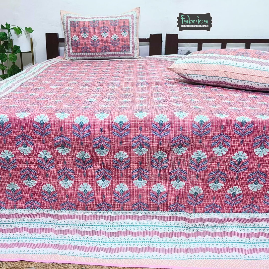Rajwada Handblock Quilted Reversible Pure Cotton Bedcover