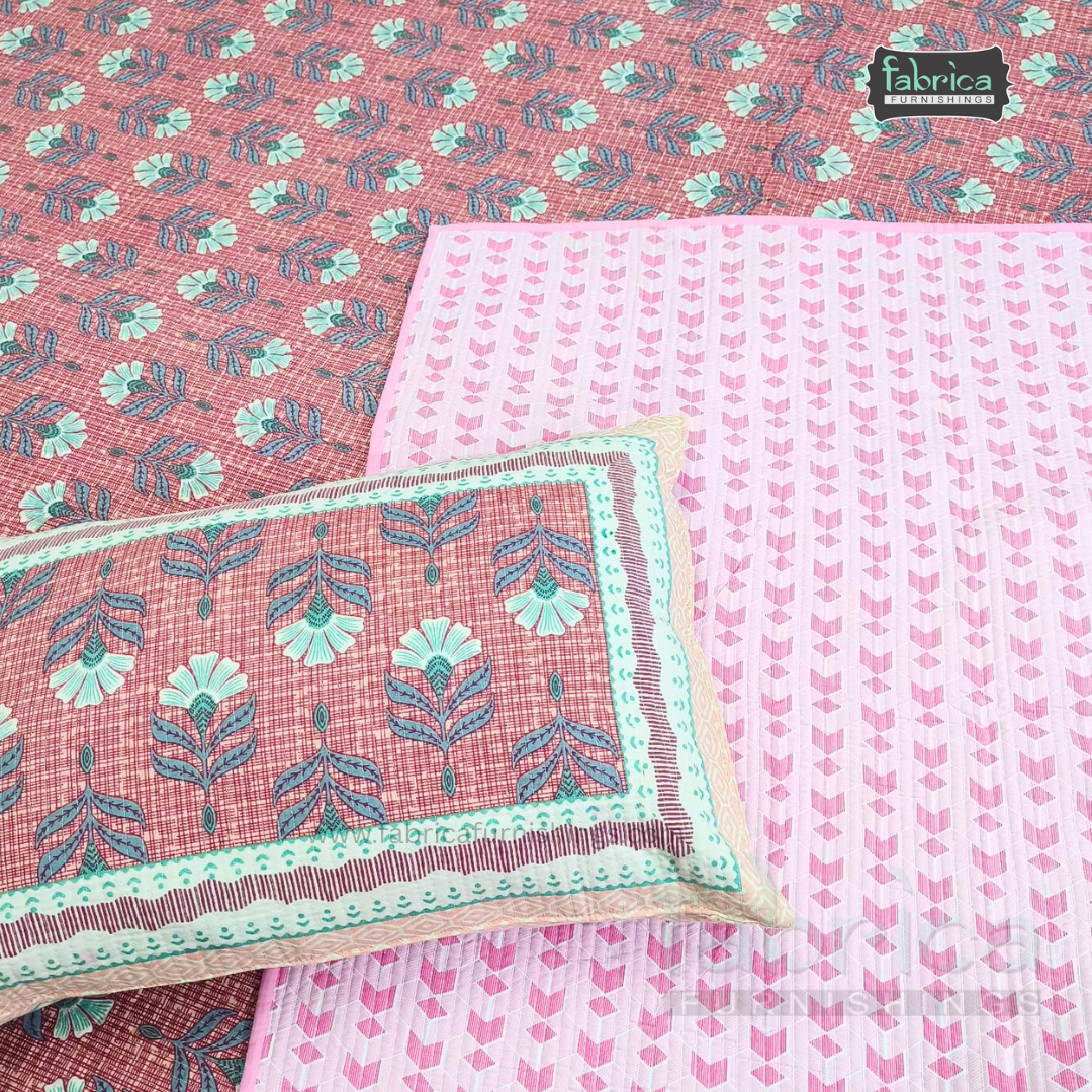 Rajwada Handblock Quilted Reversible Pure Cotton Bedcover