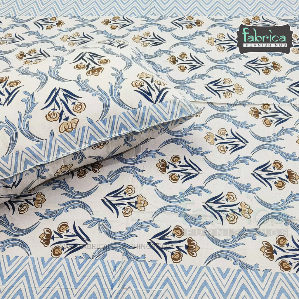 Rangbirangi  Printed Single Bed Pure Cotton Bedsheet Set