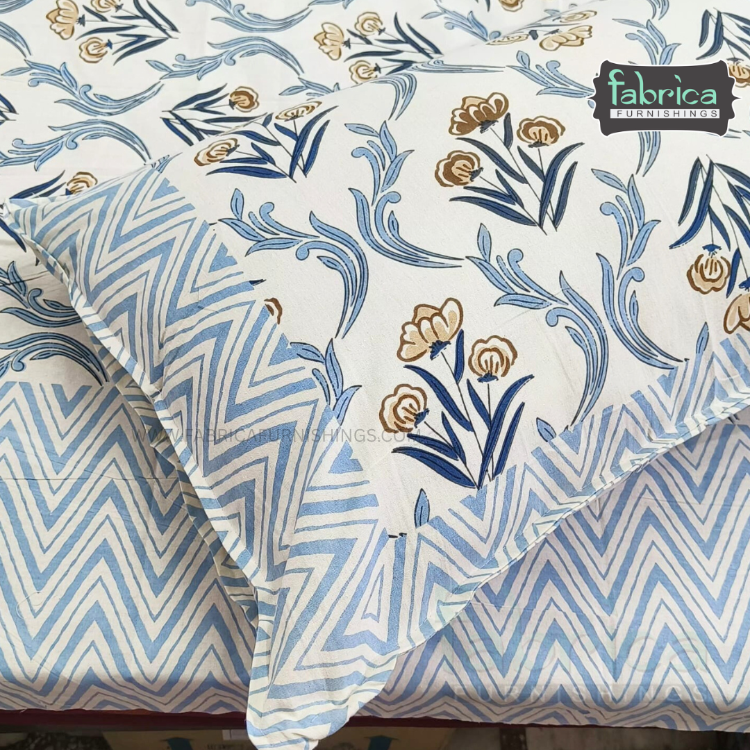 Rangbirangi  Printed Single Bed Pure Cotton Bedsheet Set
