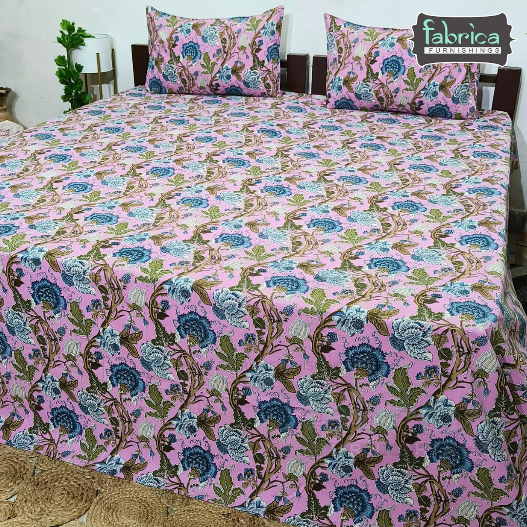 Sadabahar Anokhi Printed Pure Cotton  King Size Bedsheet Set