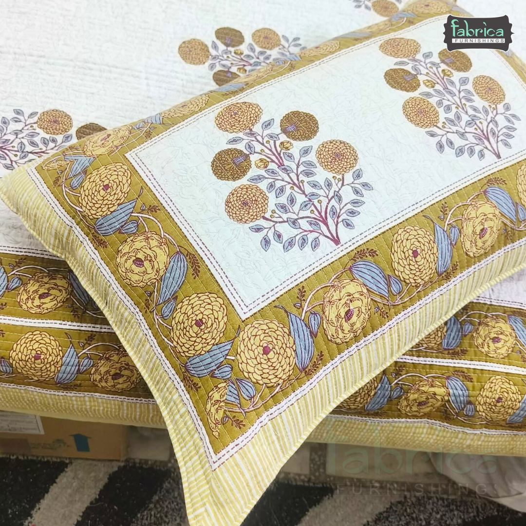 Rajwada Handblock Quilted Reversible Pure Cotton Bedcover