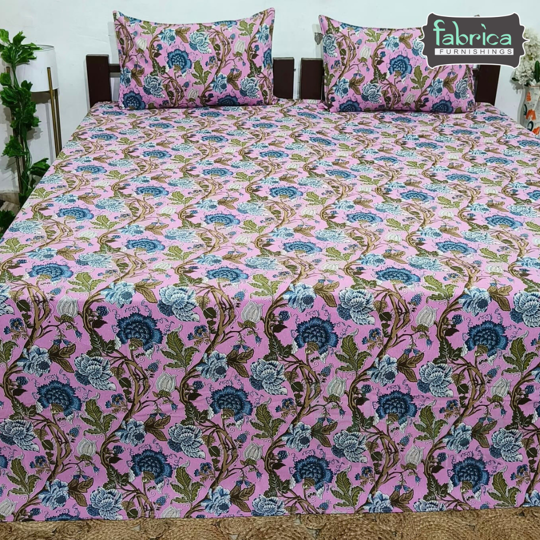 Sadabahar Anokhi Printed Pure Cotton  King Size Bedsheet Set