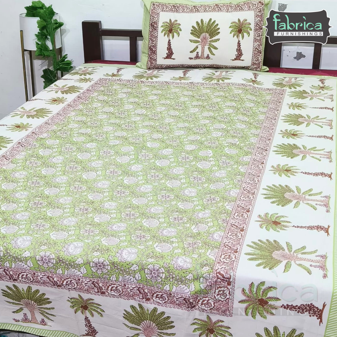 Rangbirangi  Printed Single Bed Pure Cotton Bedsheet Set