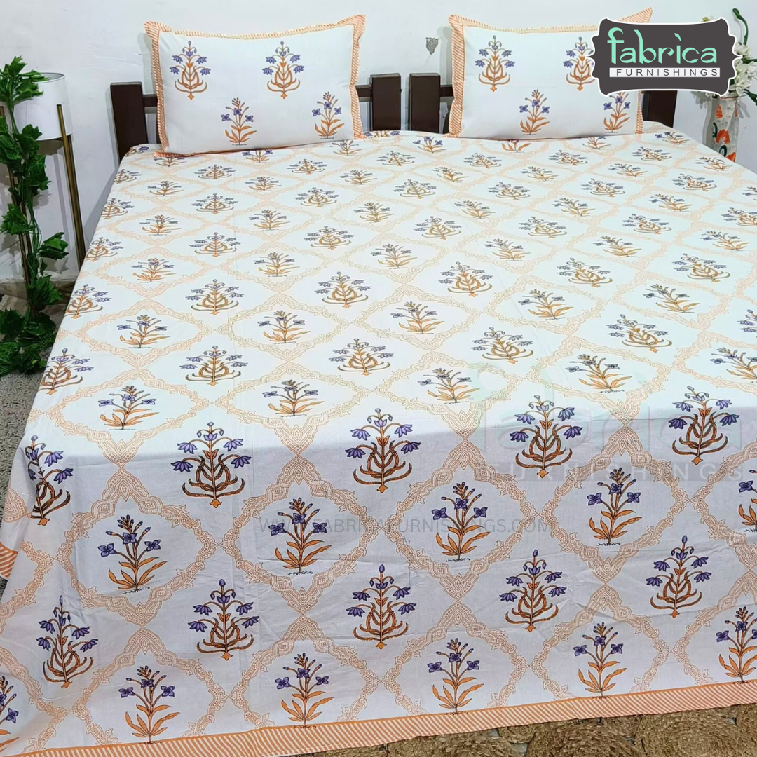 Elite printed pure cotton king size bedsheet set
