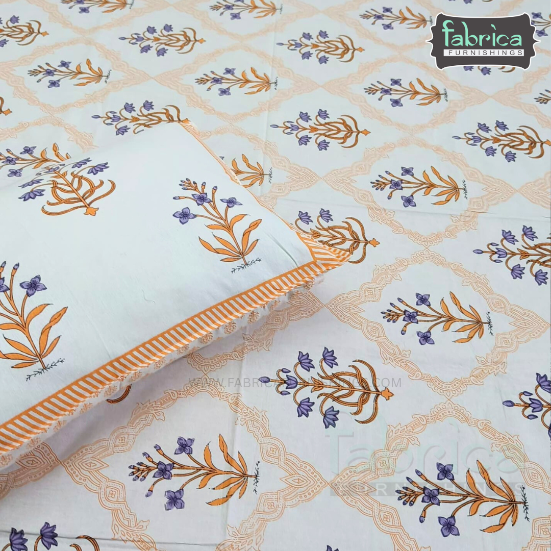 Elite printed pure cotton king size bedsheet set