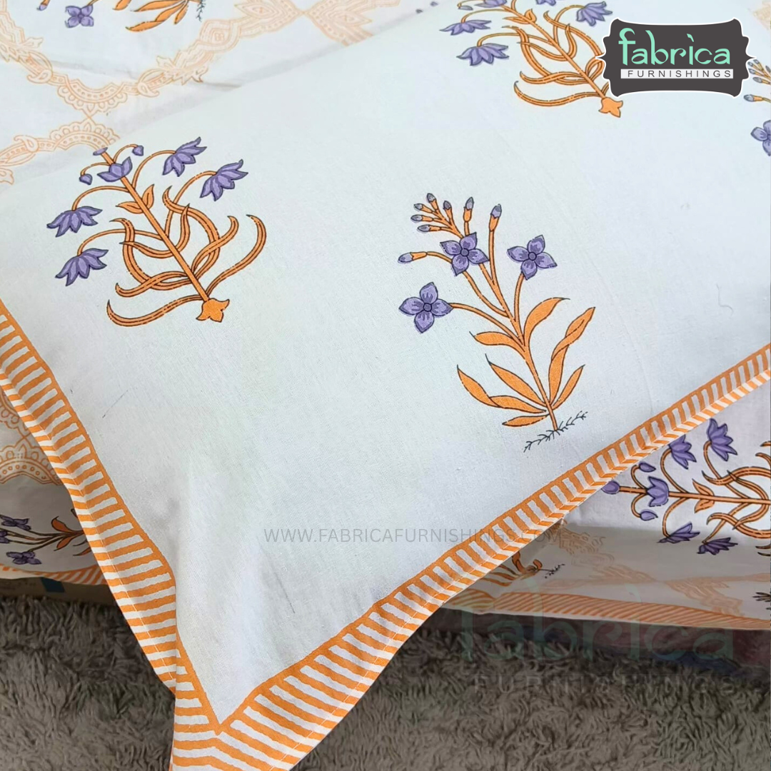 Elite printed pure cotton king size bedsheet set