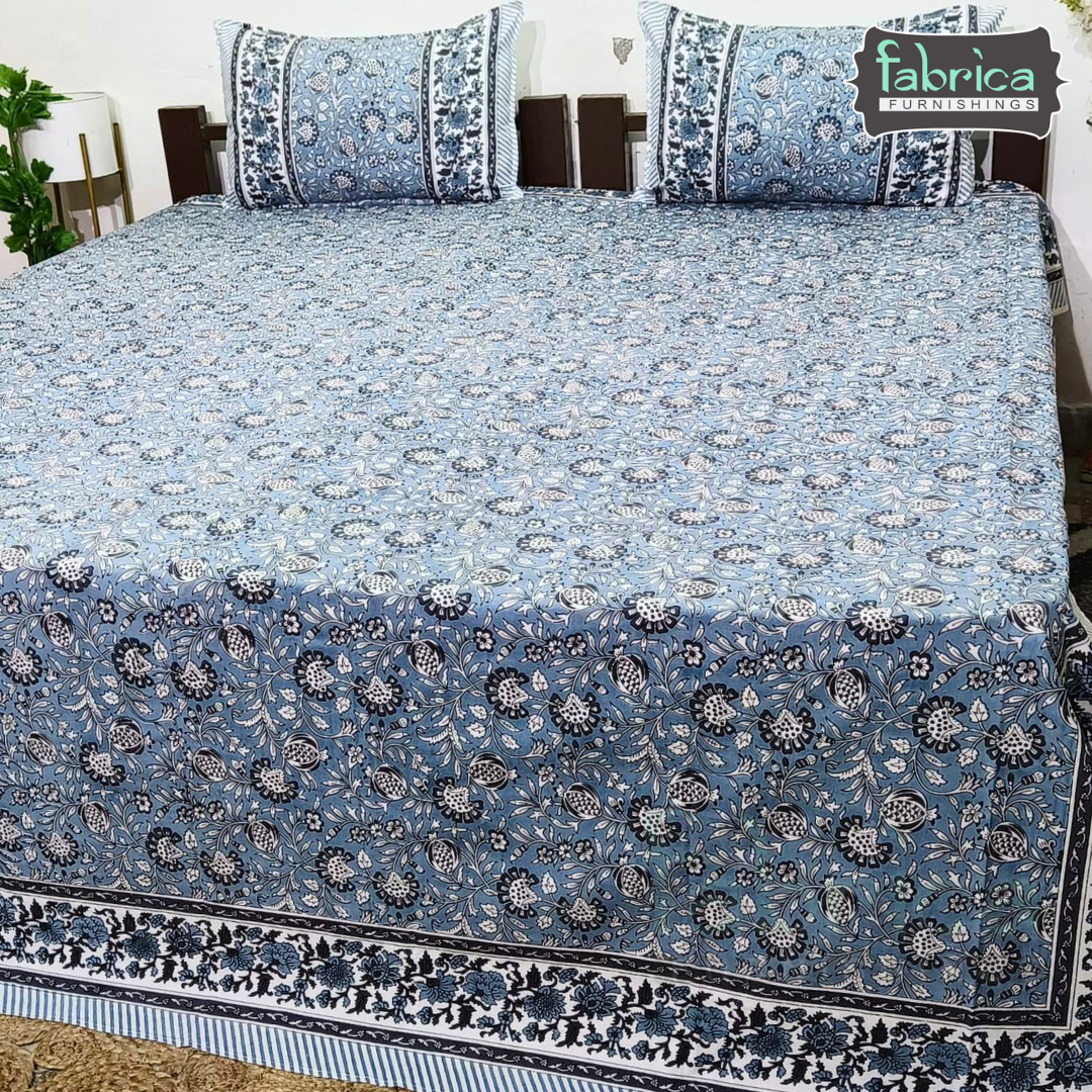 Elite printed pure cotton king size bedsheet set