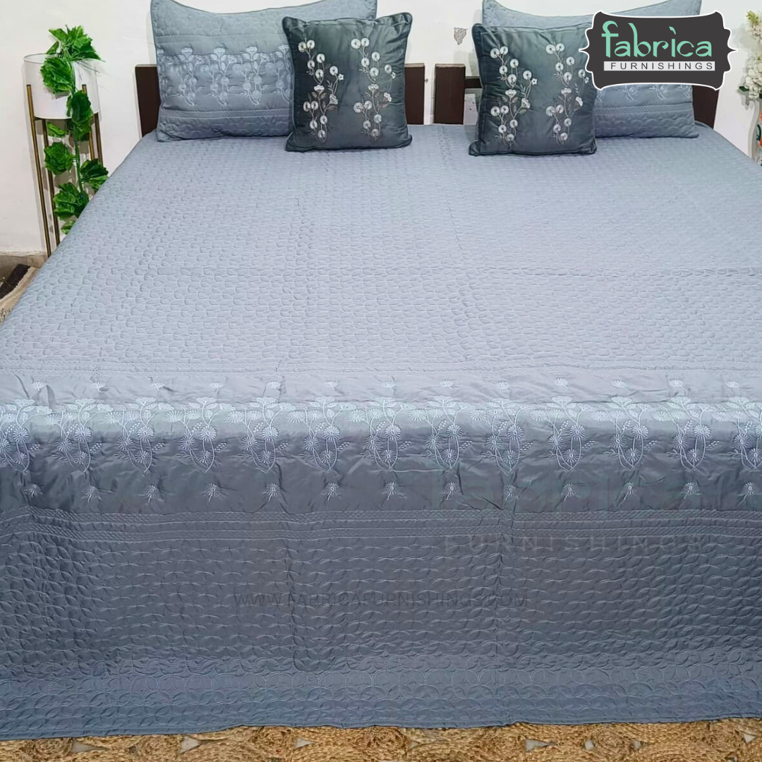 Harvest Embroidered King Size Bedcover set