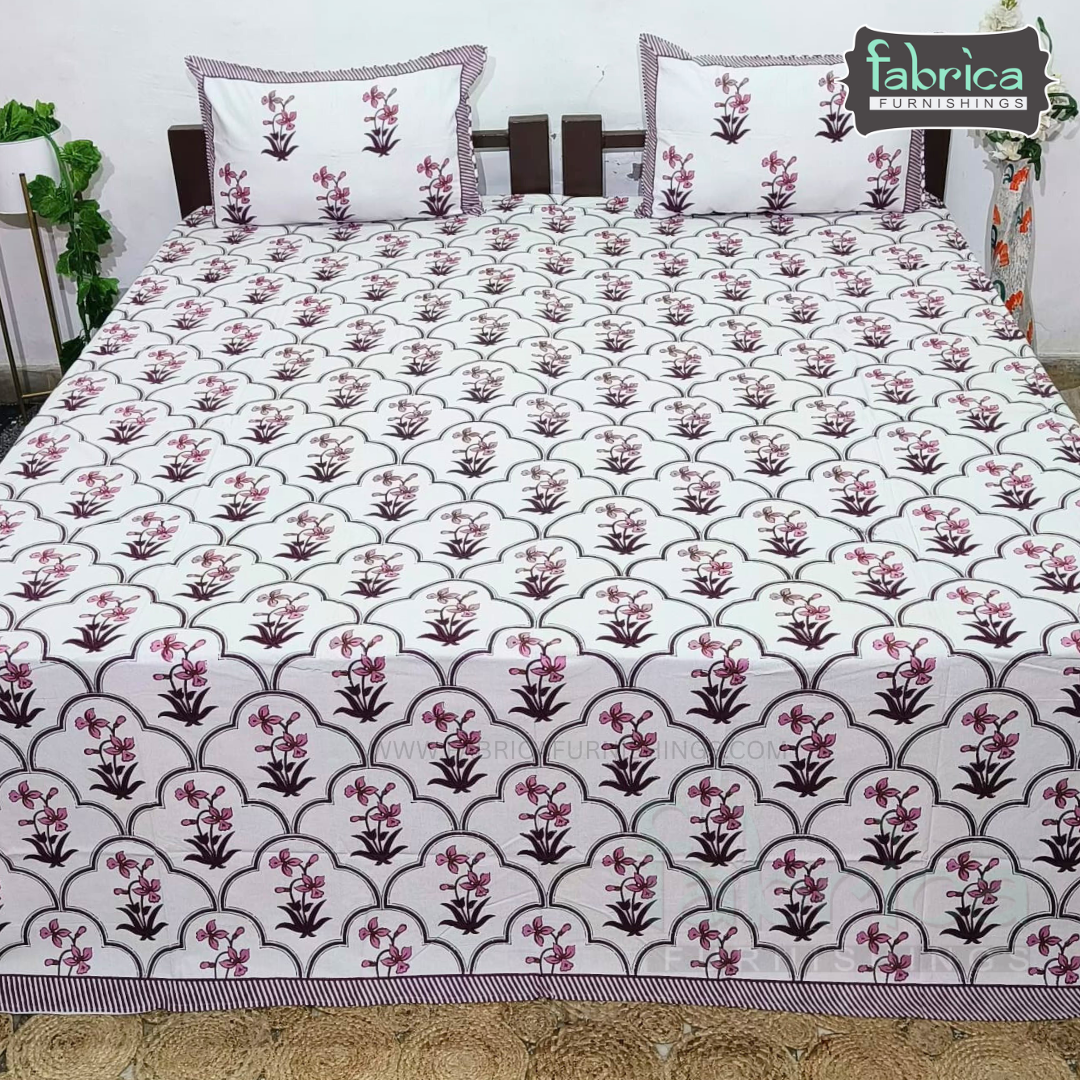 Elite printed pure cotton king size bedsheet set