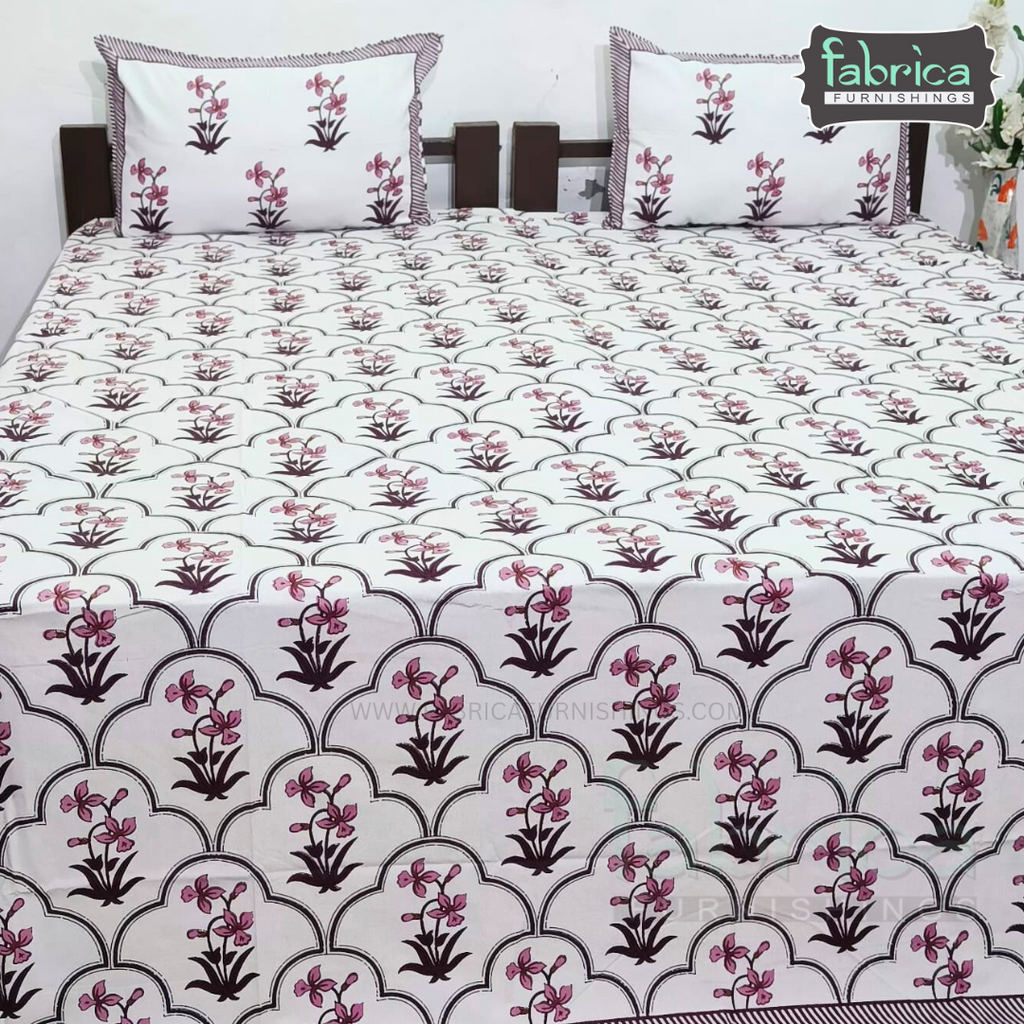 Elite printed pure cotton king size bedsheet set