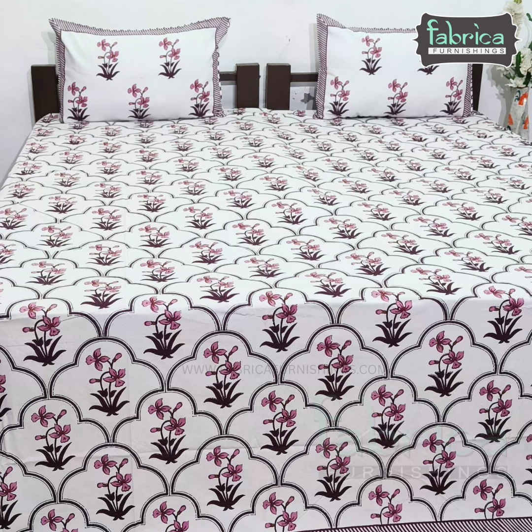 Elite printed pure cotton king size bedsheet set