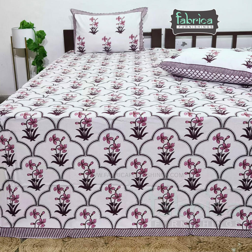 Elite printed pure cotton king size bedsheet set