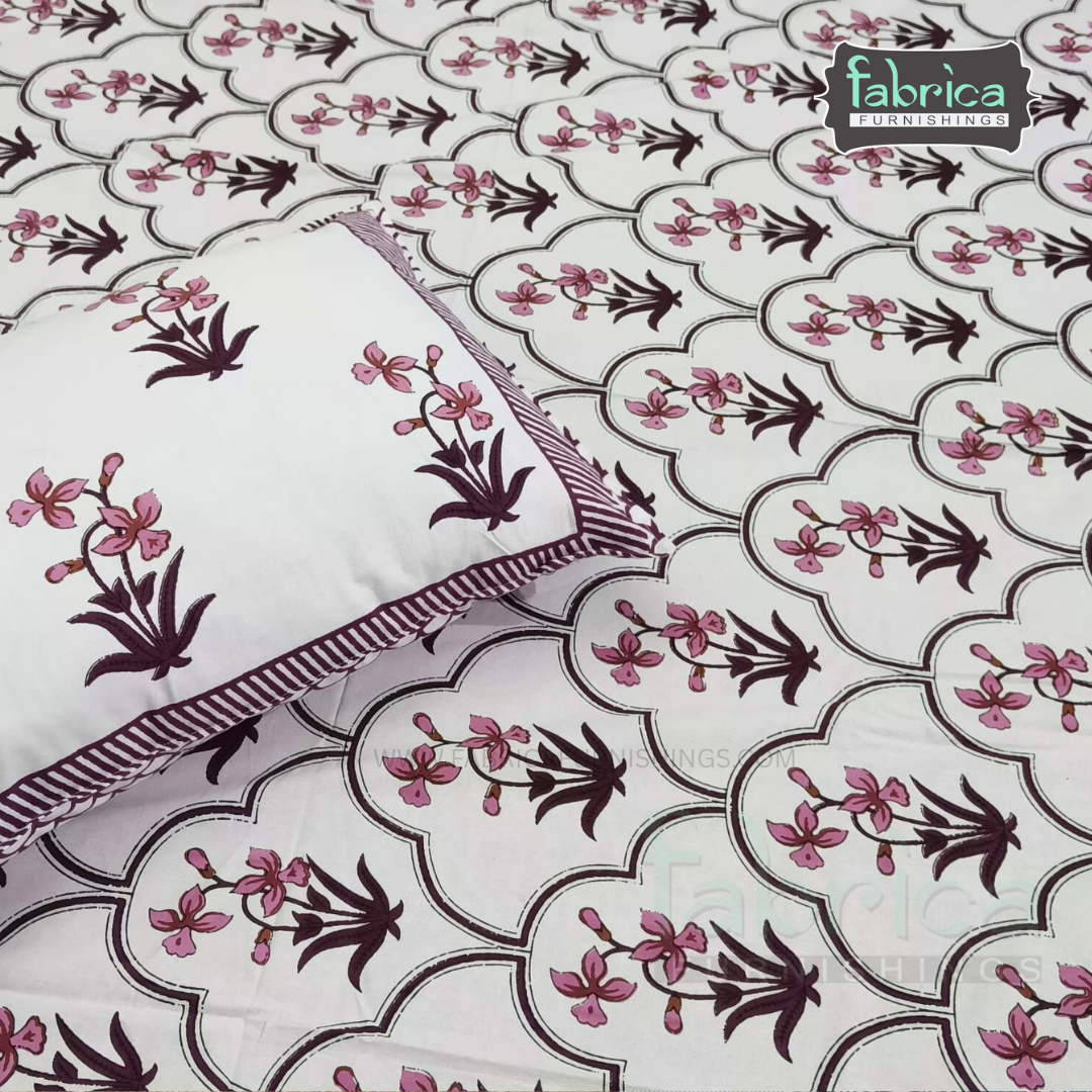 Elite printed pure cotton king size bedsheet set