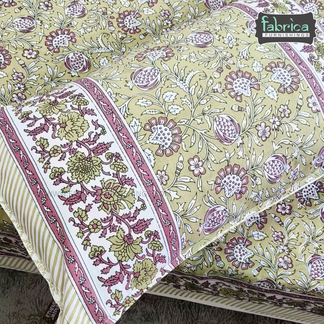 Elite printed pure cotton king size bedsheet set