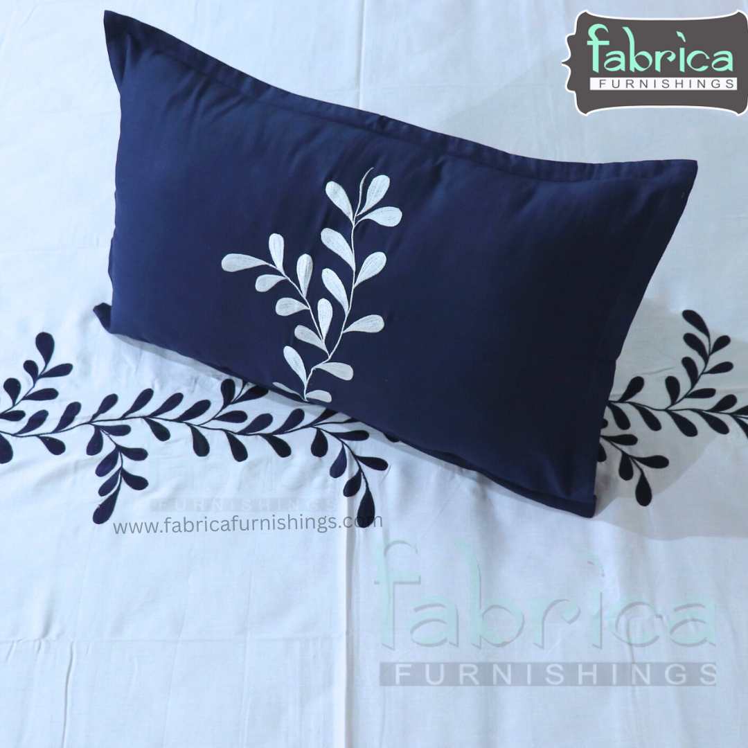 Dreamy Decor Pure Cotton King Size Embroidered Bedsheet