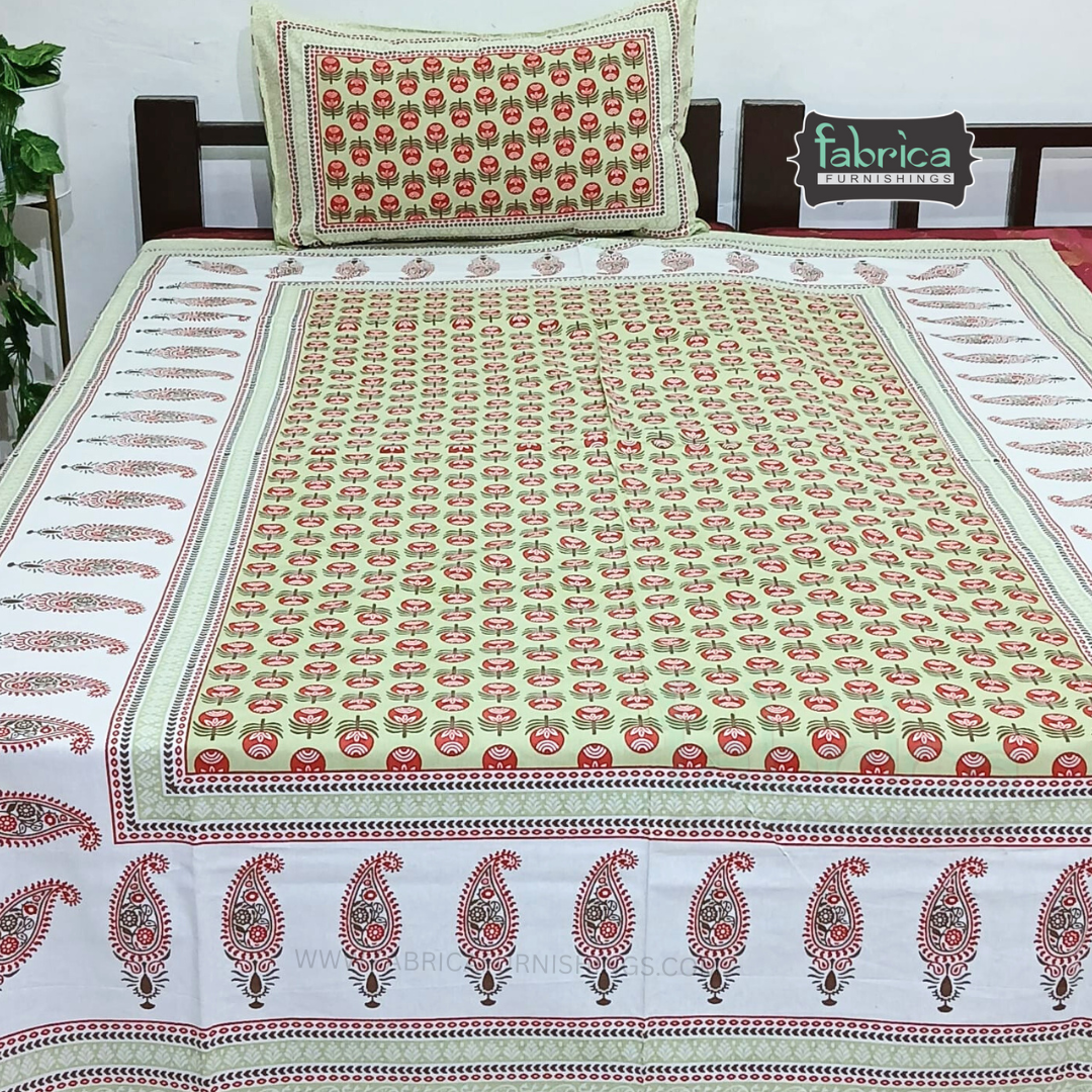 Rangbirangi  Printed Single Bed Pure Cotton Bedsheet Set
