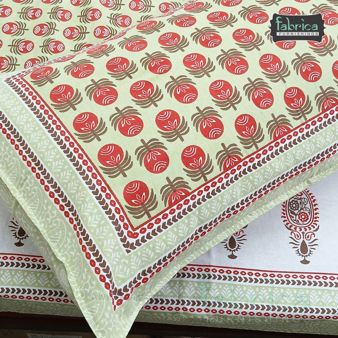 Rangbirangi  Printed Single Bed Pure Cotton Bedsheet Set