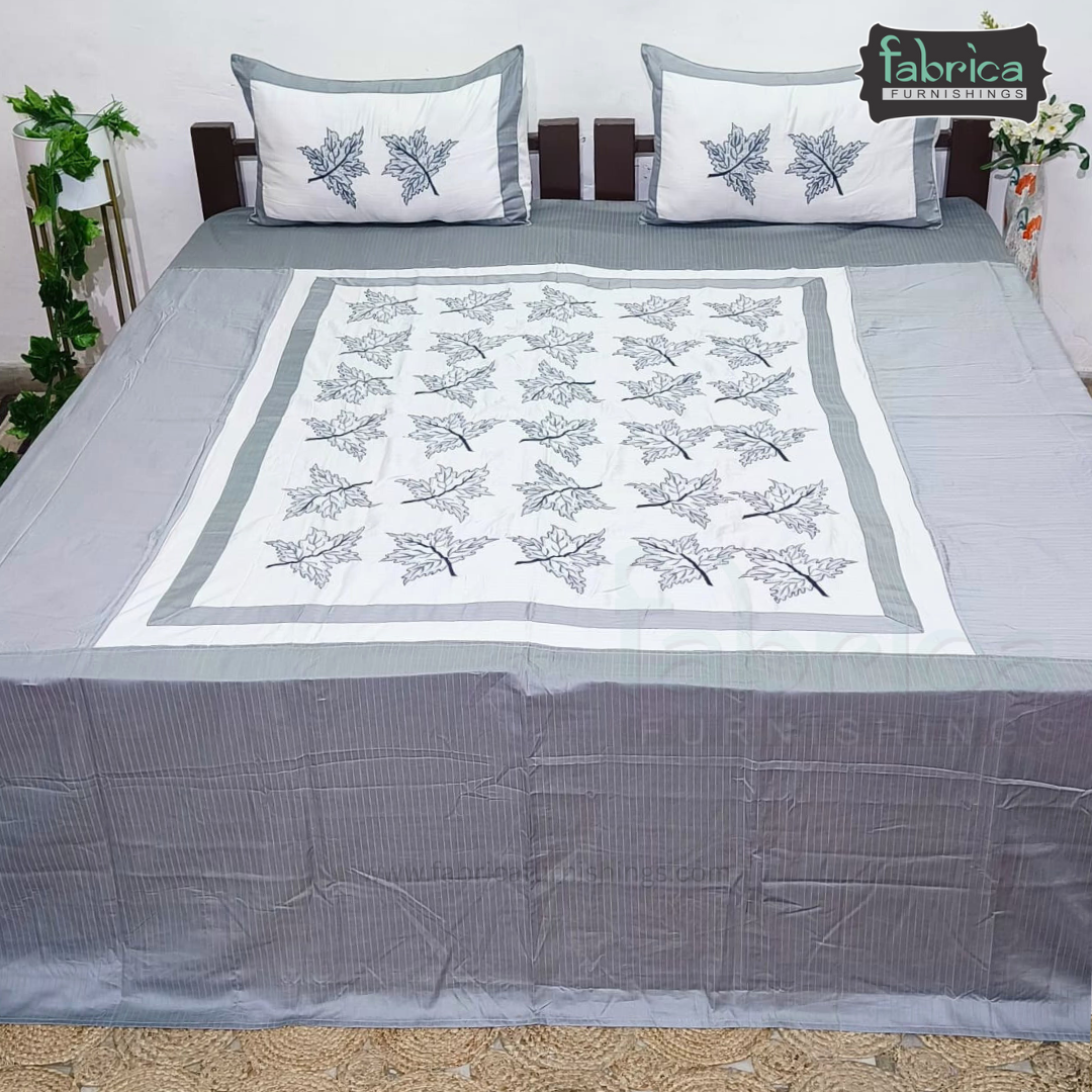 Kasturi Designer Pure Cotton Embroidered king Size Bedsheet
