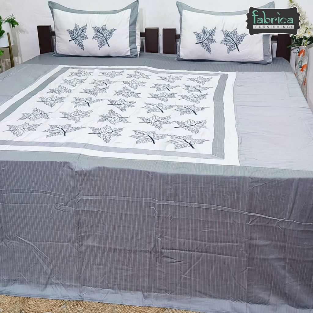 Kasturi Designer Pure Cotton Embroidered king Size Bedsheet