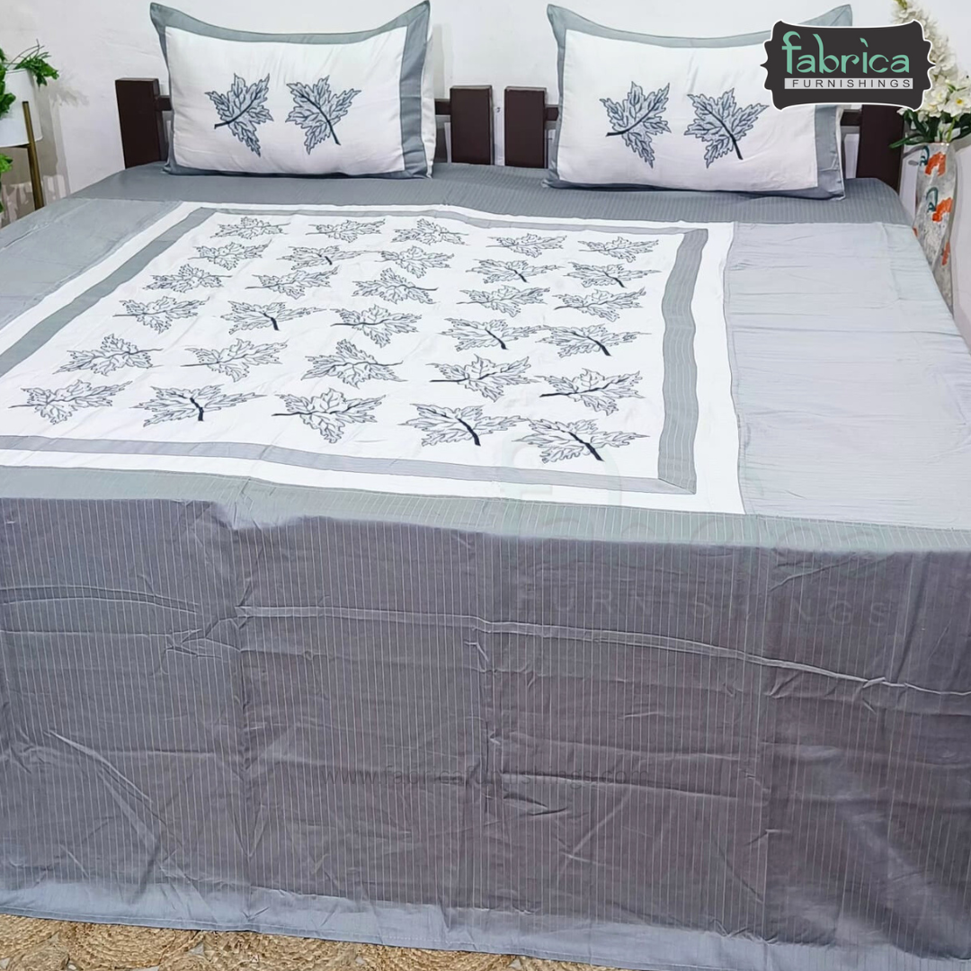 Kasturi Designer Pure Cotton Embroidered king Size Bedsheet