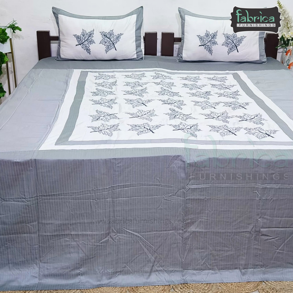 Kasturi Designer Pure Cotton Embroidered king Size Bedsheet