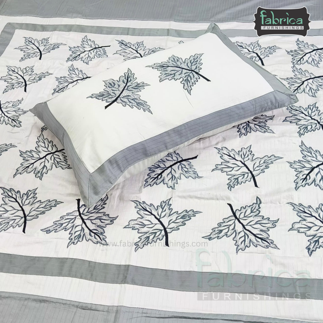 Kasturi Designer Pure Cotton Embroidered king Size Bedsheet