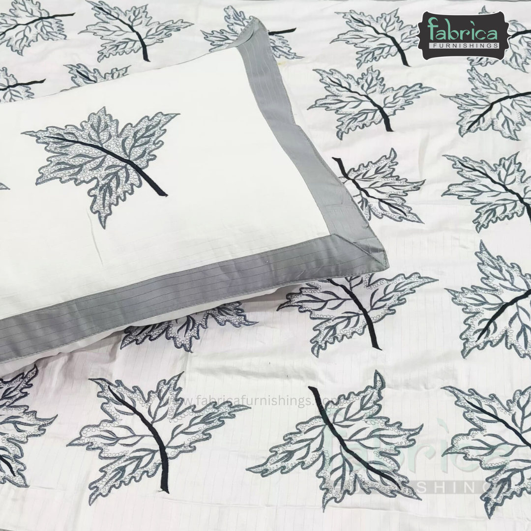 Kasturi Designer Pure Cotton Embroidered king Size Bedsheet