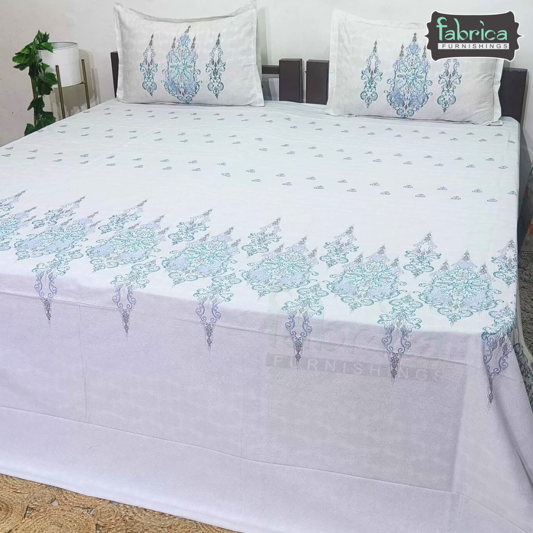 Sengol Super King Size Pure Cotton Printed Bedsheet Set