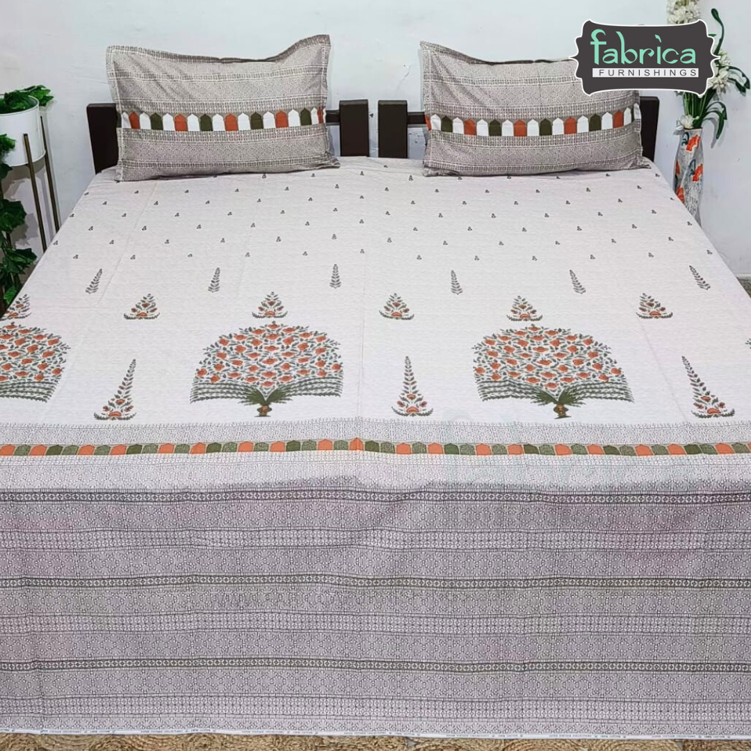 Sengol Super King Size Pure Cotton Printed Bedsheet Set