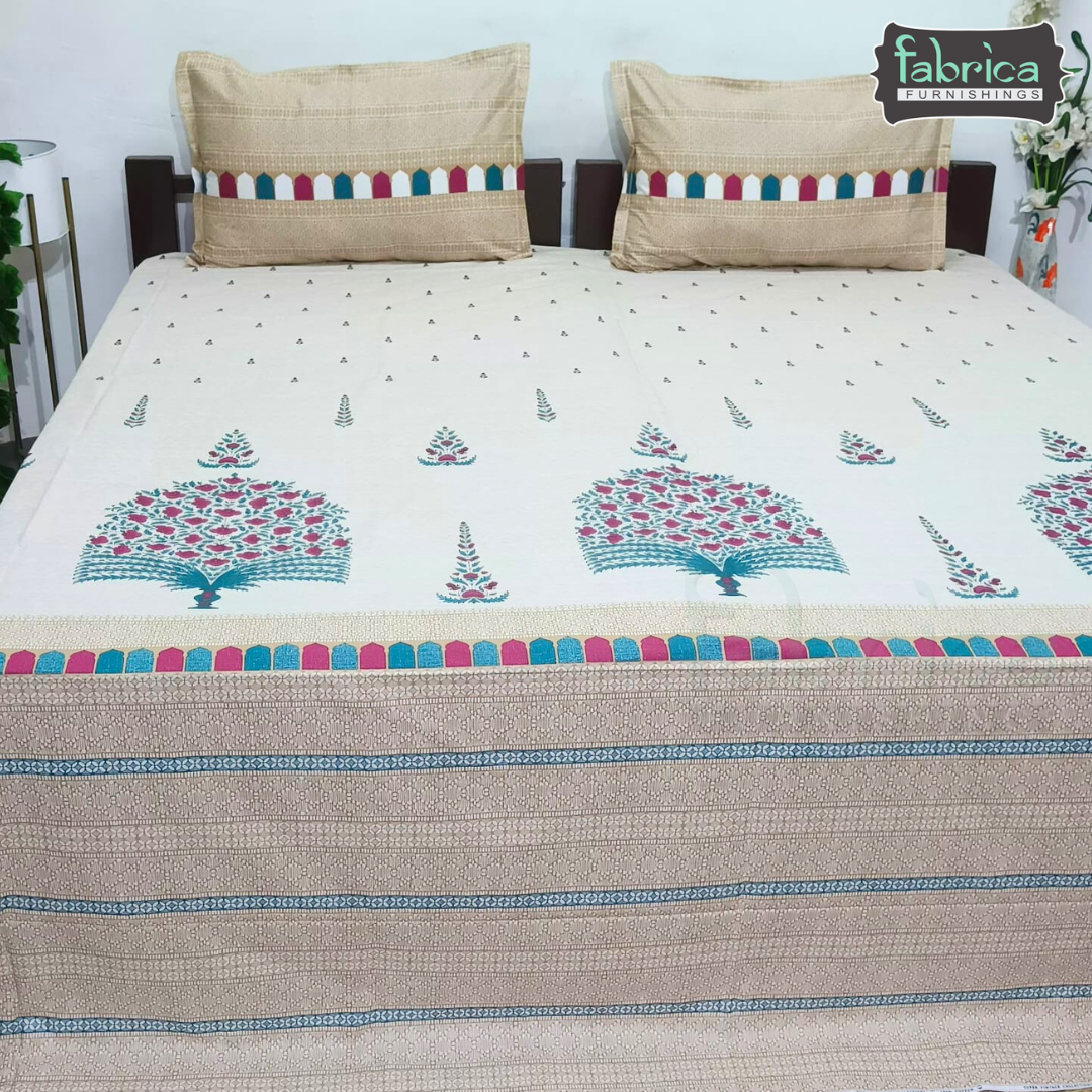 Sengol Super King Size Pure Cotton Printed Bedsheet Set