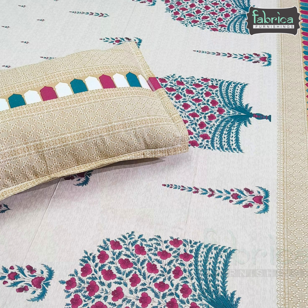 Sengol Super King Size Pure Cotton Printed Bedsheet Set