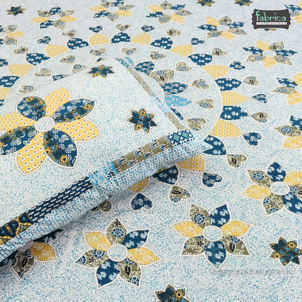 Royal Rajasthani Handblock Print Pure Cotton Double Bed Bed Sheets (90*108 Inch)