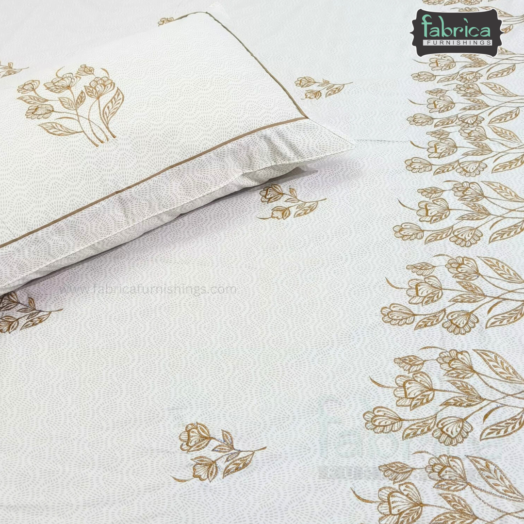 Kasturi Designer Pure Cotton Embroidered king Size Bedsheet