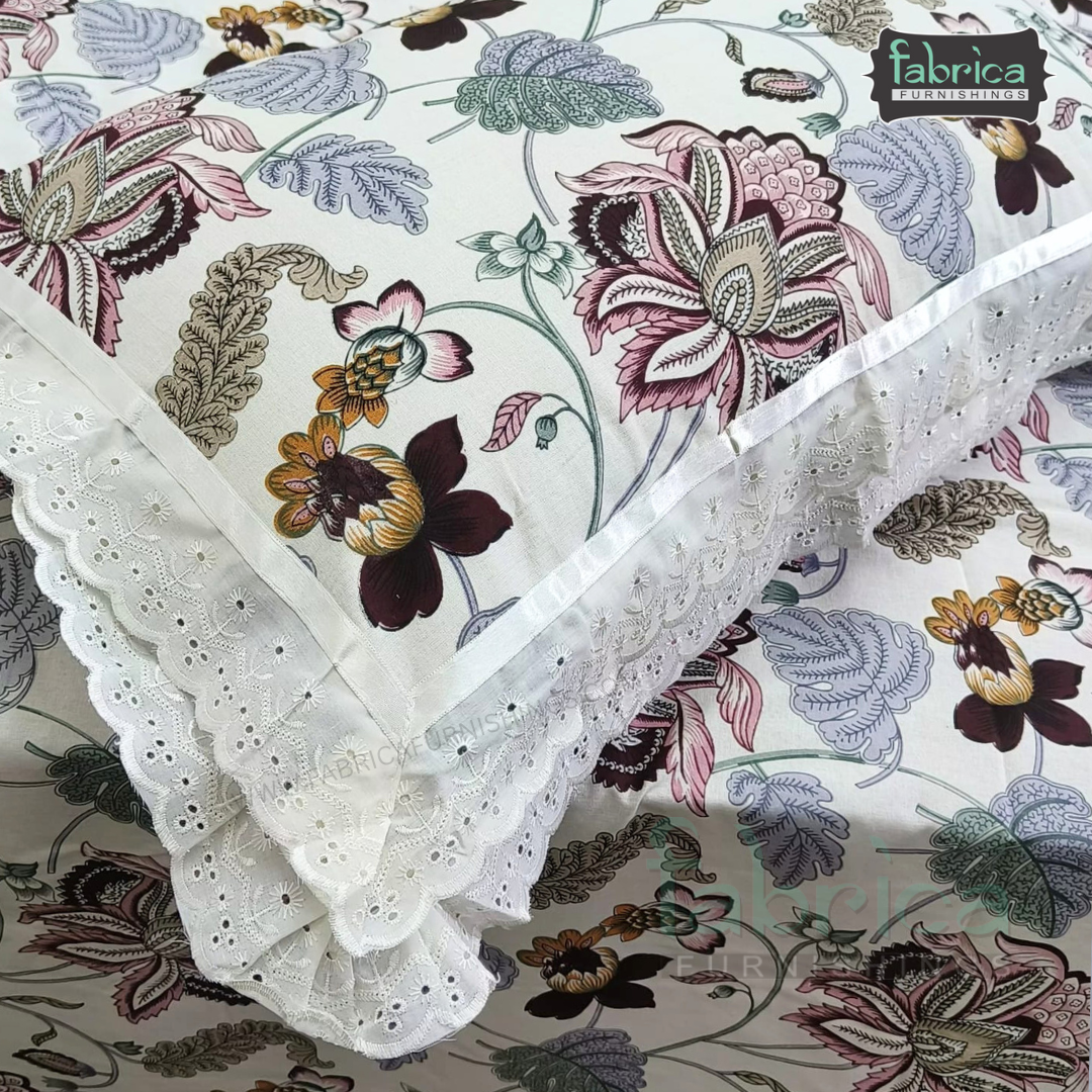 Traditional Anokhi Prints Pure Cotton King Size Lacework  Bedsheet
