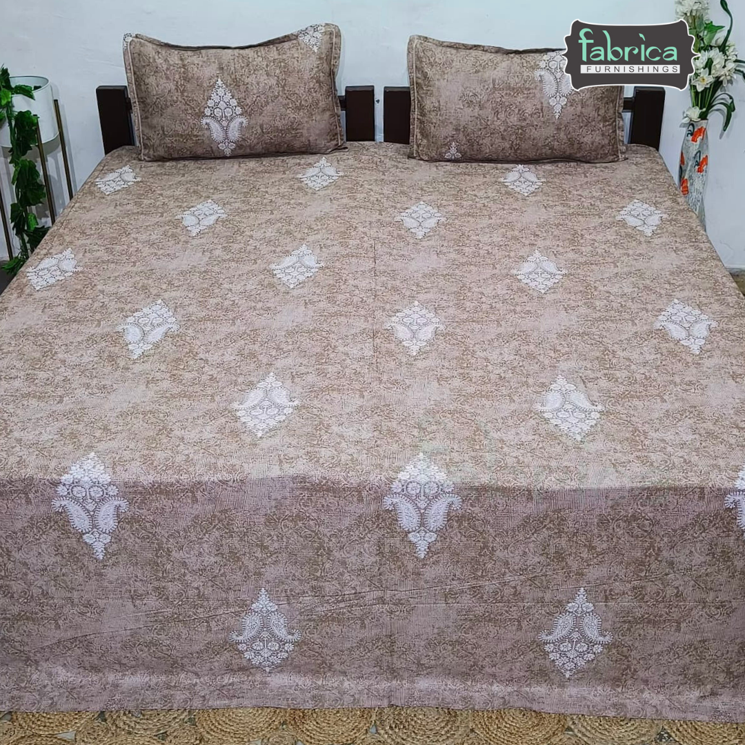 Texture Super King Size Pure Cotton Printed Bedsheet Set
