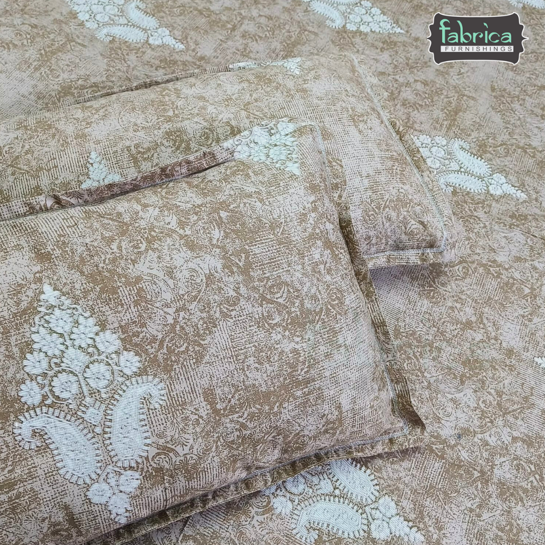 Texture Super King Size Pure Cotton Printed Bedsheet Set