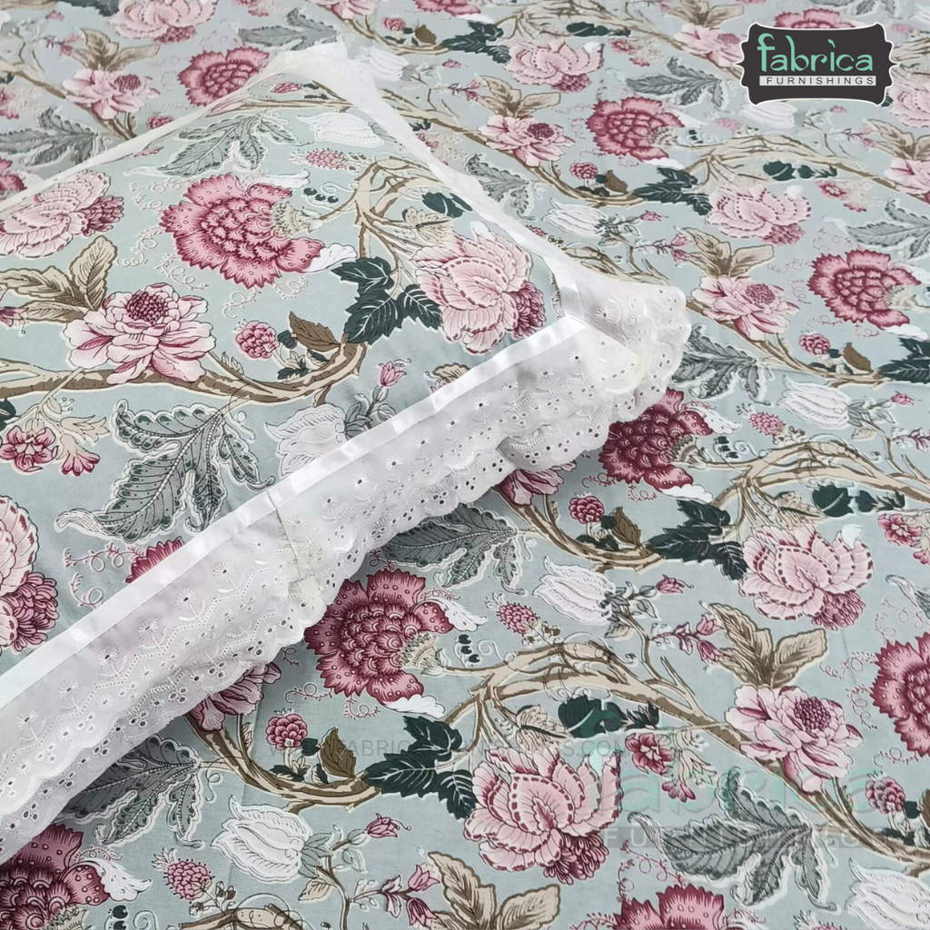 Traditional Anokhi Prints Pure Cotton King Size Lacework  Bedsheet