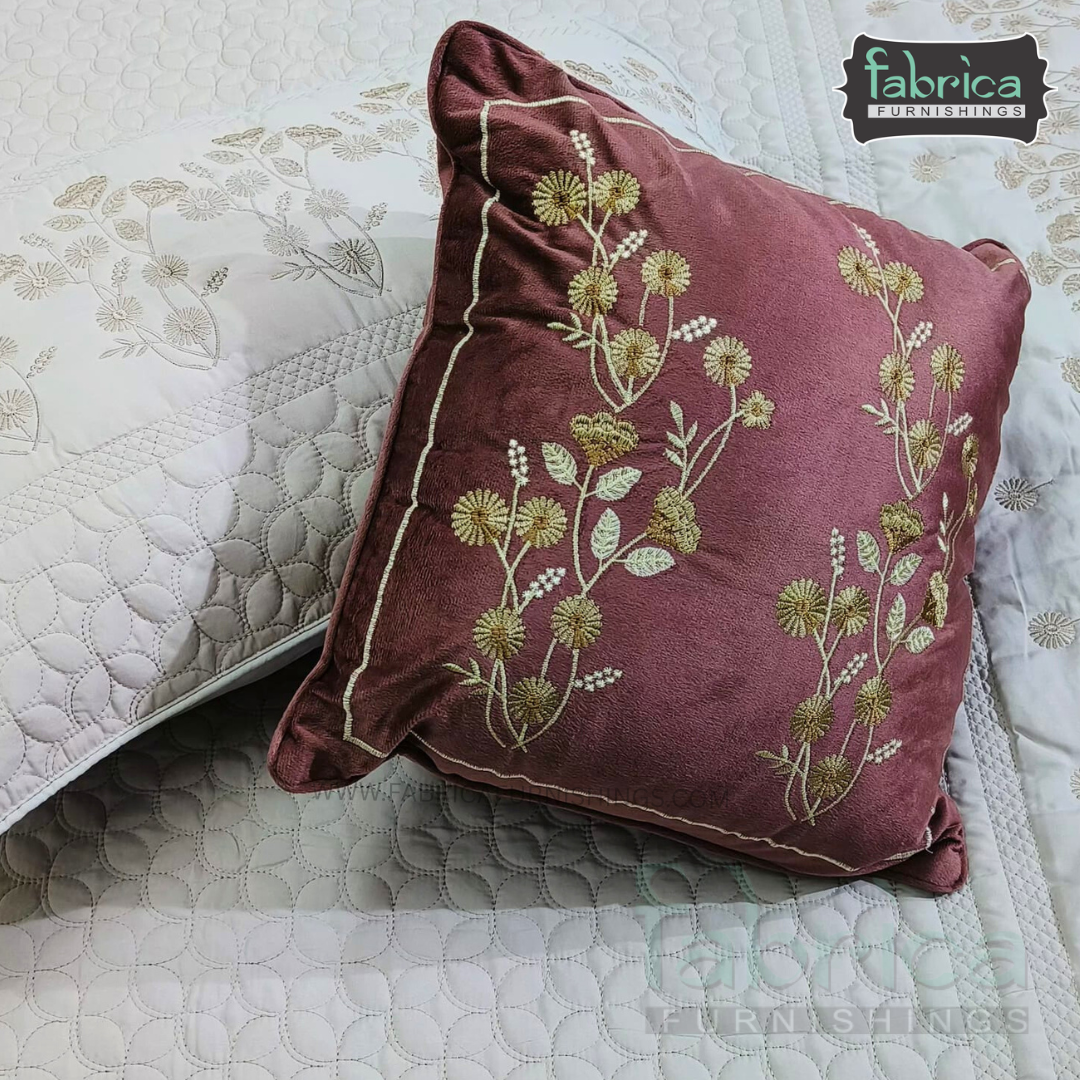 Harvest Embroidered King Size Bedcover set