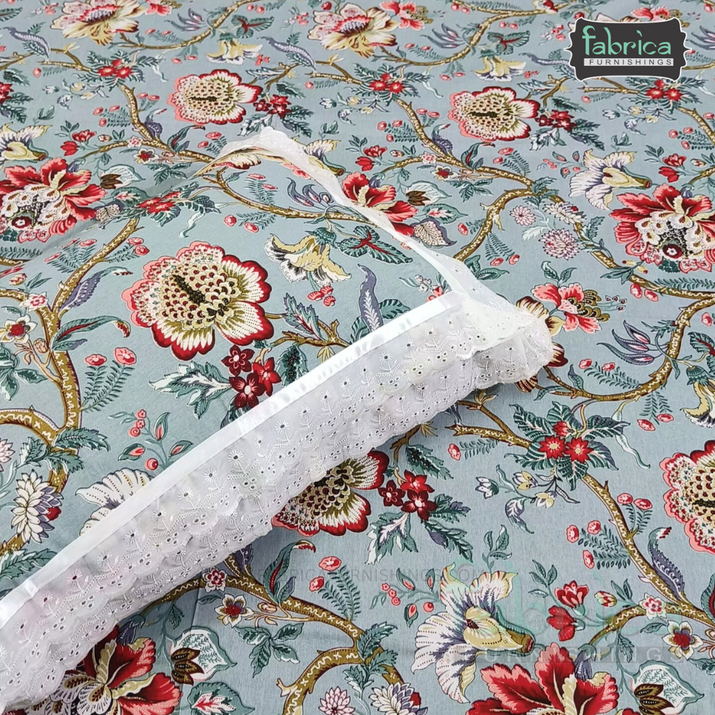 Traditional Anokhi Prints Pure Cotton King Size Lacework  Bedsheet