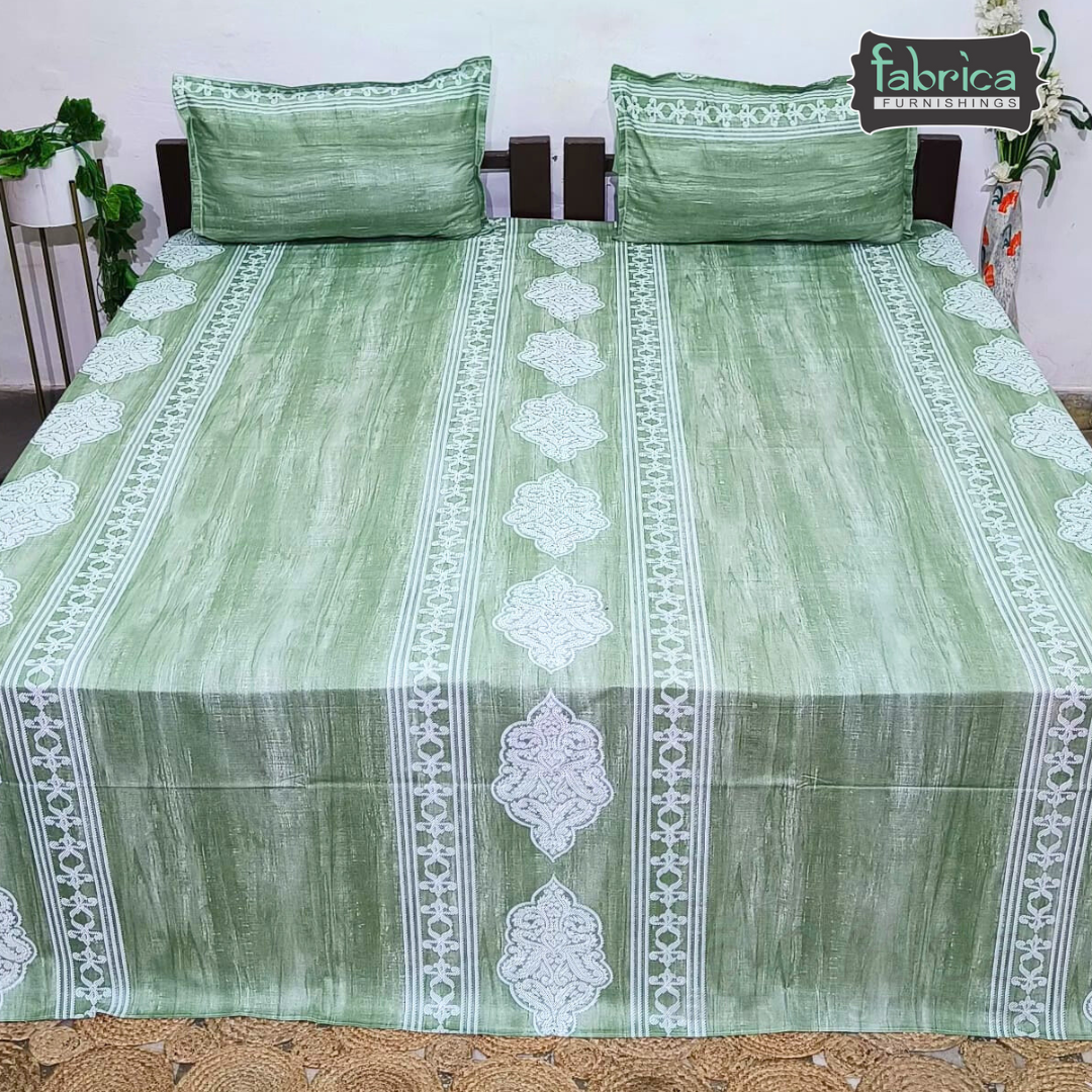 Texture Super King Size Pure Cotton Printed Bedsheet Set