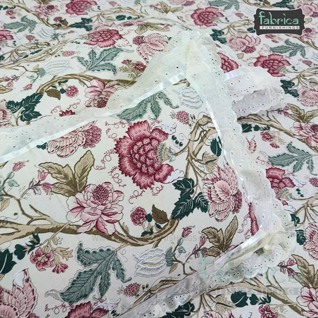 Traditional Anokhi Prints Pure Cotton King Size Lacework  Bedsheet