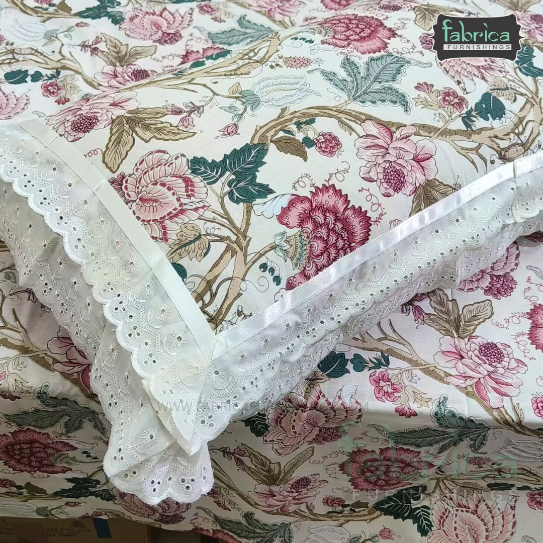 Traditional Anokhi Prints Pure Cotton King Size Lacework  Bedsheet